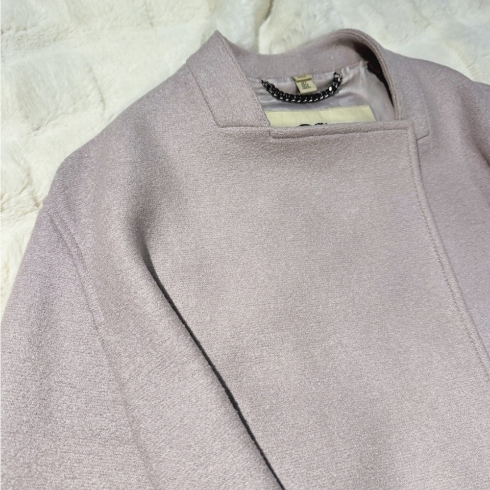 Burberry Wool Wrap Coat in Pale Orchid - Picture 8 of 16